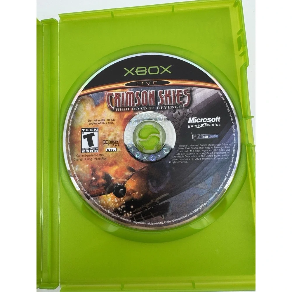 Crimson Skies High Road to Revenge Microsoft Xbox Fasa Studios With Manual CIB